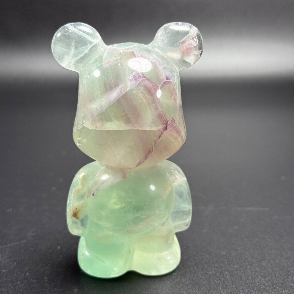 Natural Rainbow Fluorite Gummy Bear Hand Carved UVs Stone Crystal 4" 296g - Picture 3 of 12
